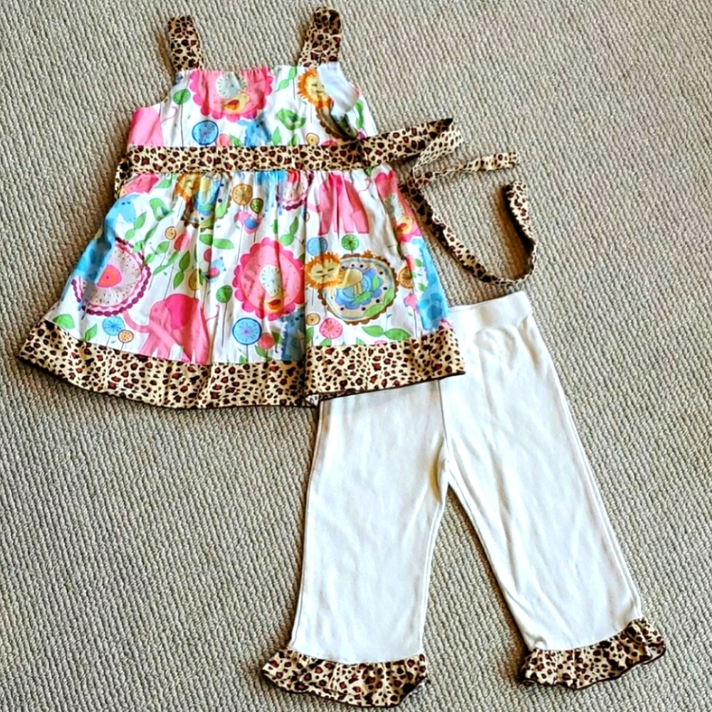 Ann Loren cheetah animal print tunic set